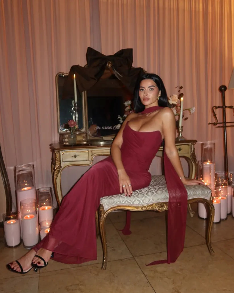 Aniyah Strapless Bodycon Maxi Dress - Figure-Flattering Evening Gown
