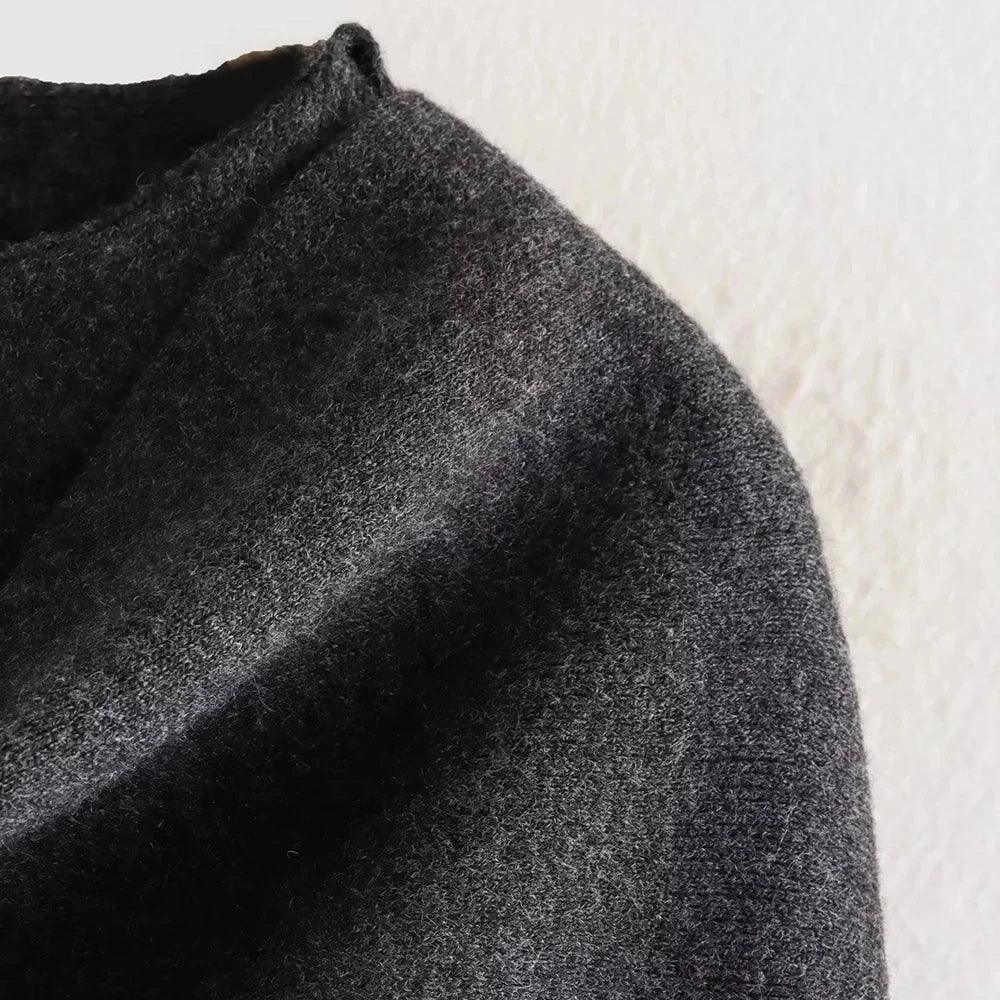 Asymmetric Wool Blend Poncho Lightweight Warm Draped Winter Layer