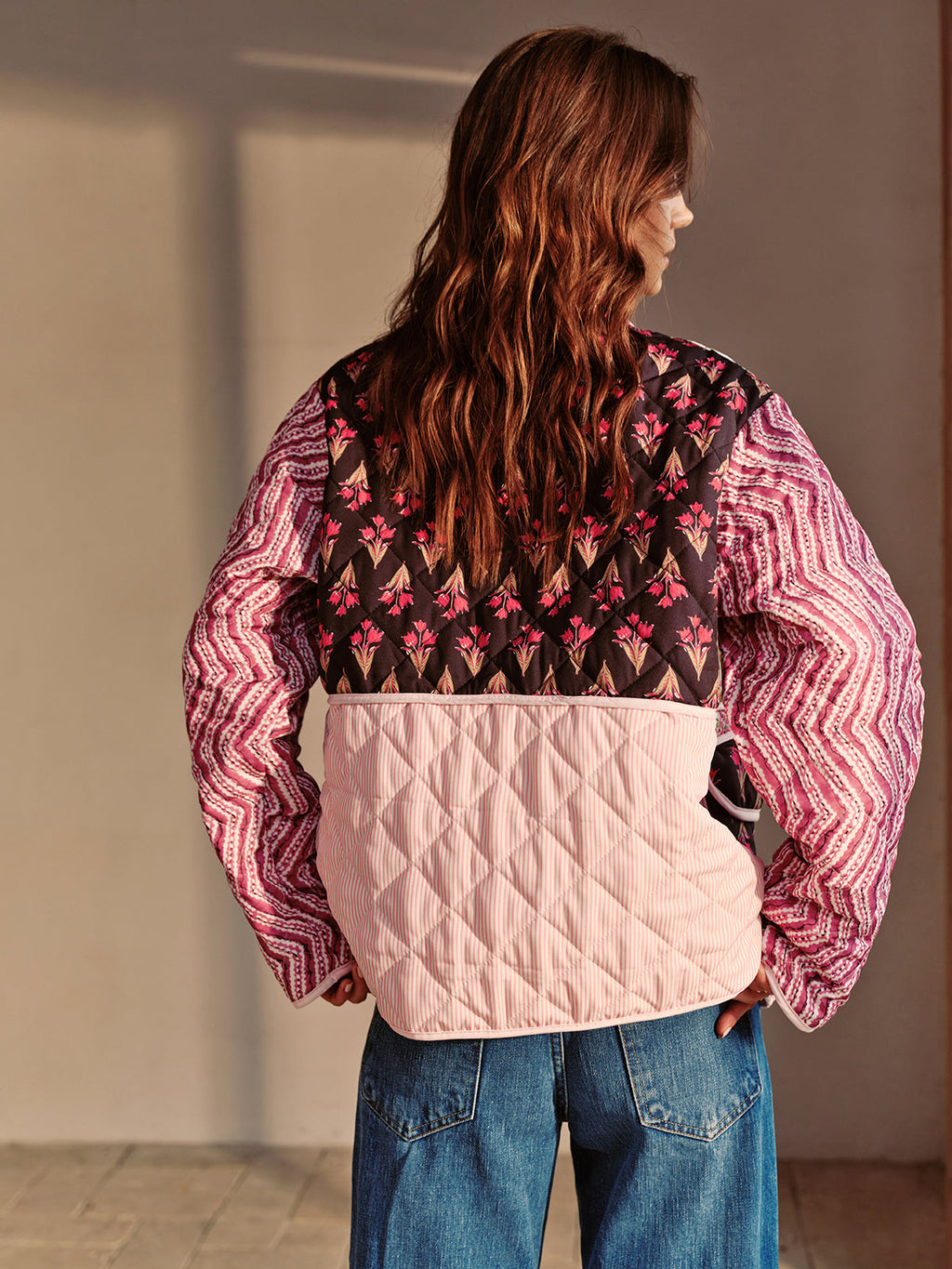 Boheme Floral Printed Women's Winter Coat Romantic Long Sleeve