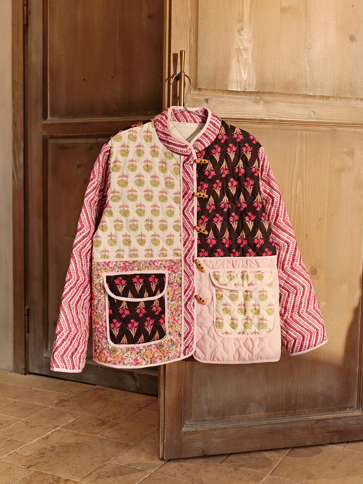 Boheme Floral Printed Women's Winter Coat Romantic Long Sleeve