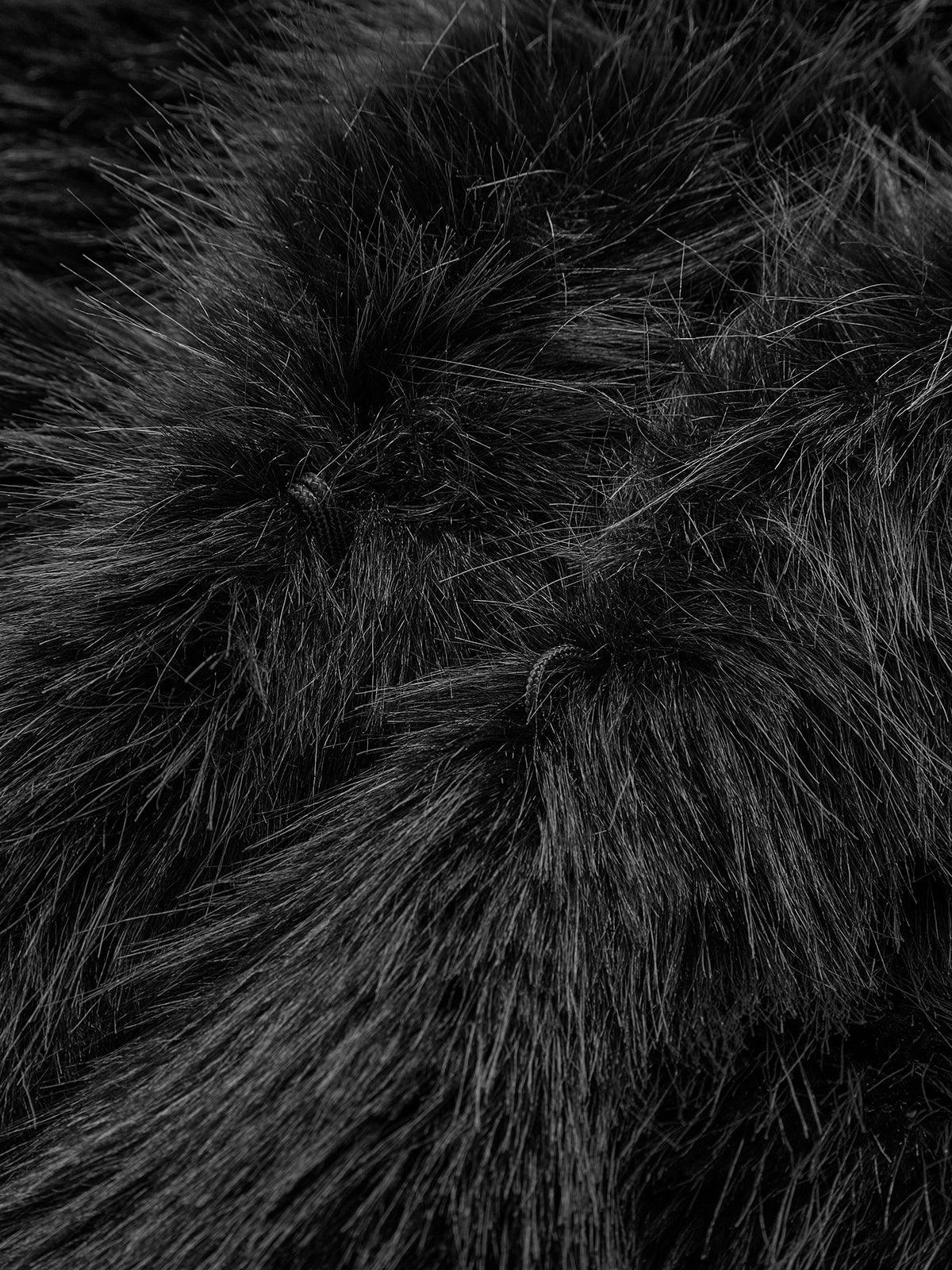 Black Luxury Short Faux Fur Jacket Timeless Sophisticated Evening Coat