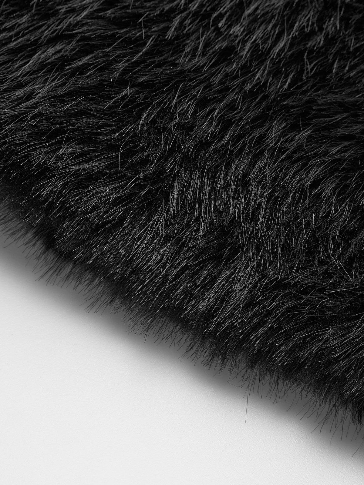 Black Luxury Short Faux Fur Jacket Timeless Sophisticated Evening Coat