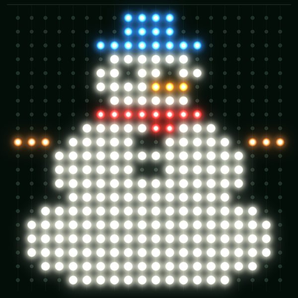 Snowman drawn at the real 20 by 20 size
